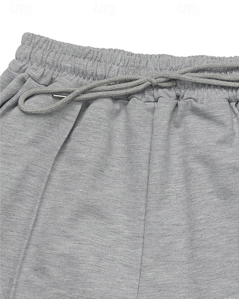 Femmes Joggings Jambe large Pantalons Mode Streetwear Longueur complète Taille haute Uni Avec Poches Taille Élastique Respirabilité Confortable Micro-Élastique Rue Tenue quotidienne Sortir Gris de 2025 ? $24.99 –P8