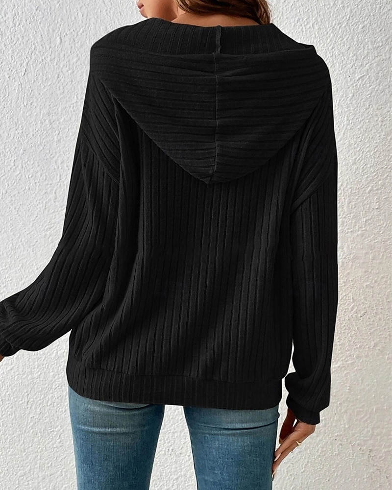 Dame Pullover hettegenser-genser عادي Gatemote Fritid Behagelig Langermet Med hette Vanlige topper Gate Ferie Ut på byen Lomme foran Svart Beige Grå Høst 2025 - $26.99 –P9