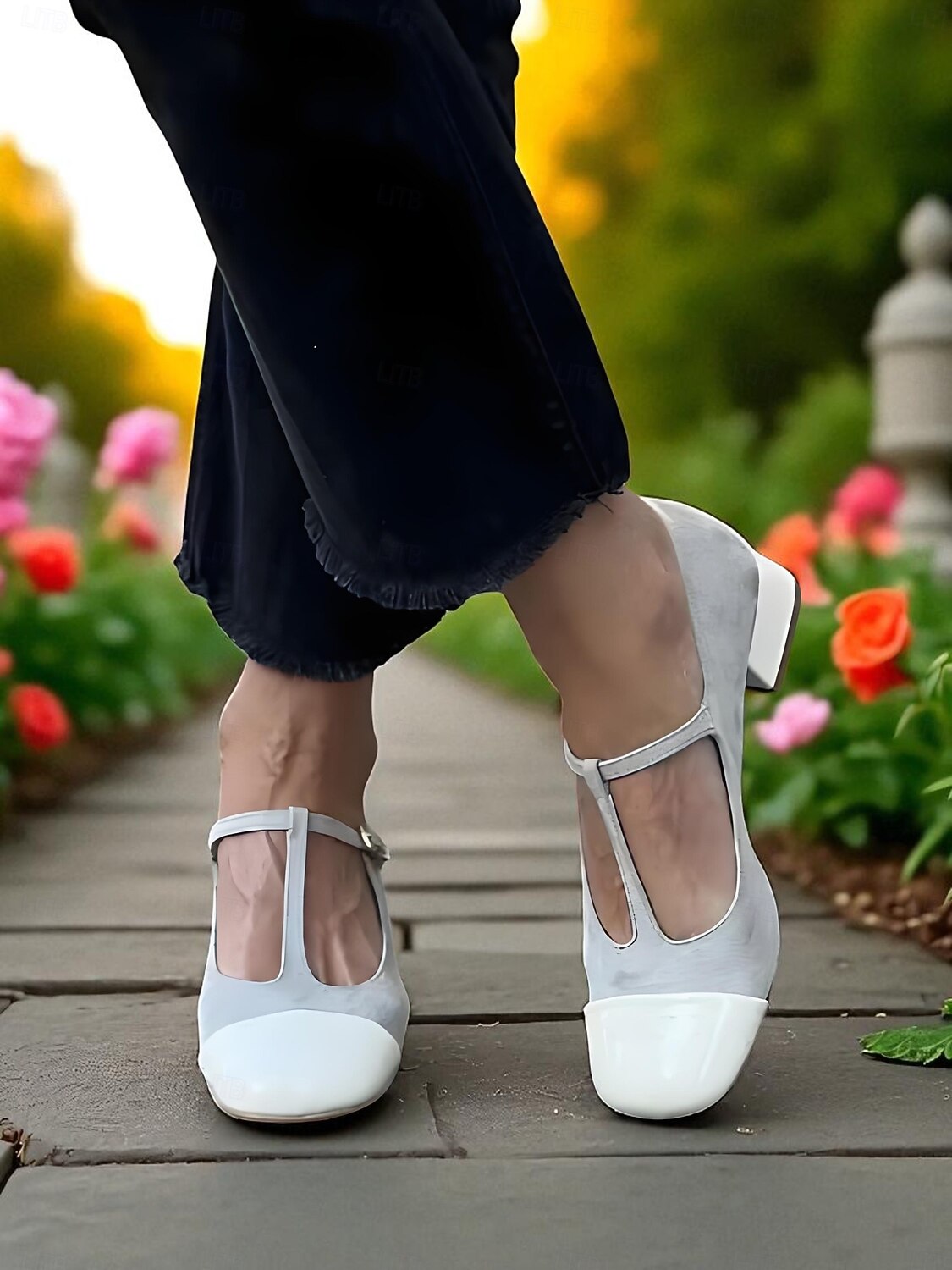 נעלי עקב מרי ג'יין בצבע אדום וורוד לנשים עם רצועת T - נעלי הליכה נוחות בסגנון צרפתי לתה של אחר הצהריים, מסיבות, משרד ותלבושות יומיומיות 2026 - $59.99 –P7