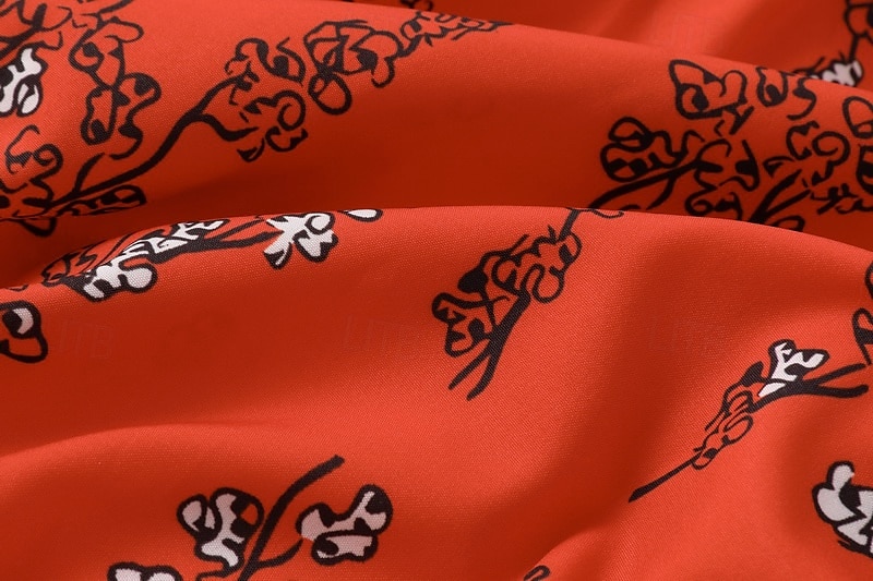 Damskie Sukienka mini Sukienka w kwiatki Sukienka Boho Sukienka z nadrukiem Strój zachodni Zabytkowe Moda Urlop Święto Weekend Regularny Kwiat Bez rękawów W serek Pomarańczowy Lato 2025 - $28.99 –P10
