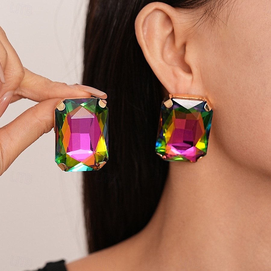 Gargantilla y pendientes de cristal plateado con declaración para mujer: joyas glamurosas con diamantes de imitación grandes para fiestas, bodas y eventos formales. 2025 - $14.99 –P6