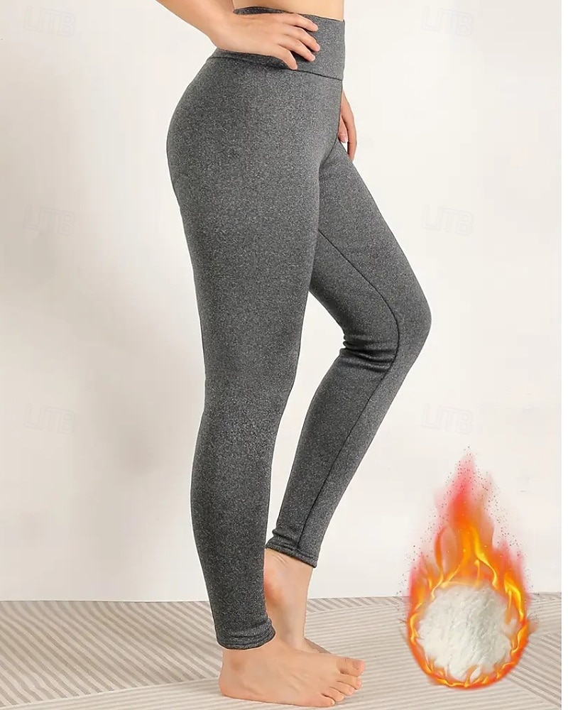 Per donna Pantaloni in Pile Pantaloni Eleganti Leggings Streetwear Casual Lunghezza intera Naturale Semplice Elastico in vita Calore Termico Comodo Vacanza Uscire Nero grigio Grigio Grigio chiaro del 2025 a $18.99 –P16