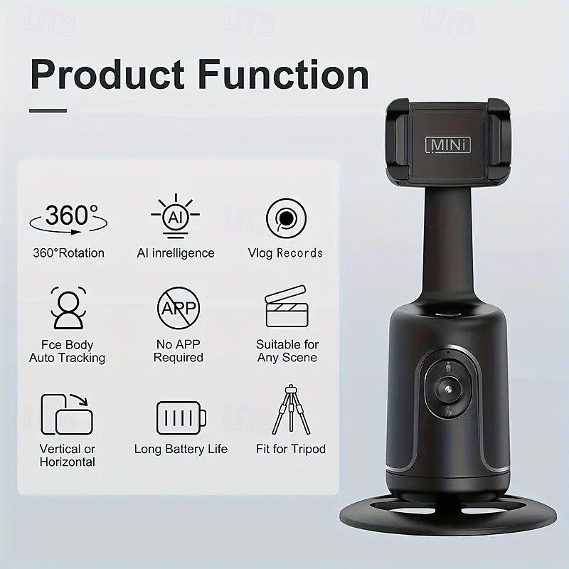 Manufacturer intelligent AI face recognition 360  cell phone head Jitterbug live self-timer panoramic follow shot anti-shake 2025 - $32.99 –P1