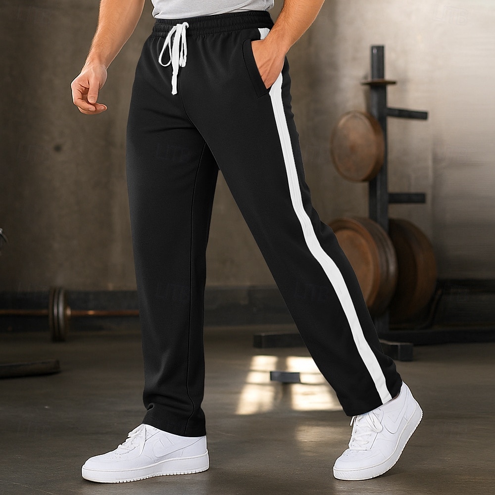 Herren Aktiv Jogginghose Jogginghose Jogger Hose Patchwork Kordelzug Einfach Komfort Weich Volle Länge Outdoor Täglich Ausgehen Urlaub Mode Schwarz Rote Dehnbar 2025 - $22.99 –P6