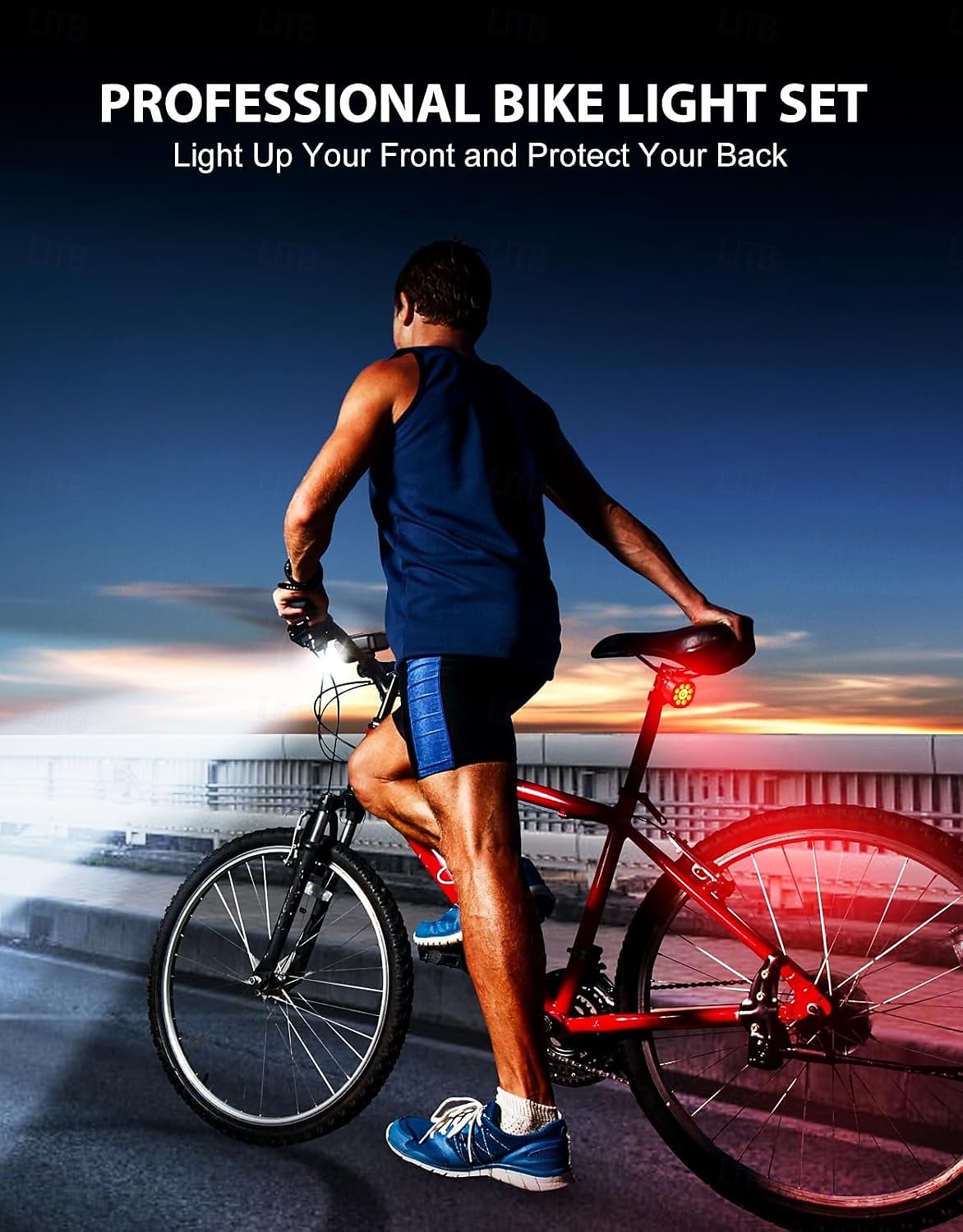 alumiiniset pyöränvalot erittäin kirkkaat, 1000 lumenin pyöränvalot, useita tiloja &kestävä alumiiniseoksesta valmistettu polkupyörän valo, IP65-vedenpitävä &USB-ladattava polkupyörän ajovalo ja 2026 - $53.99 –P6