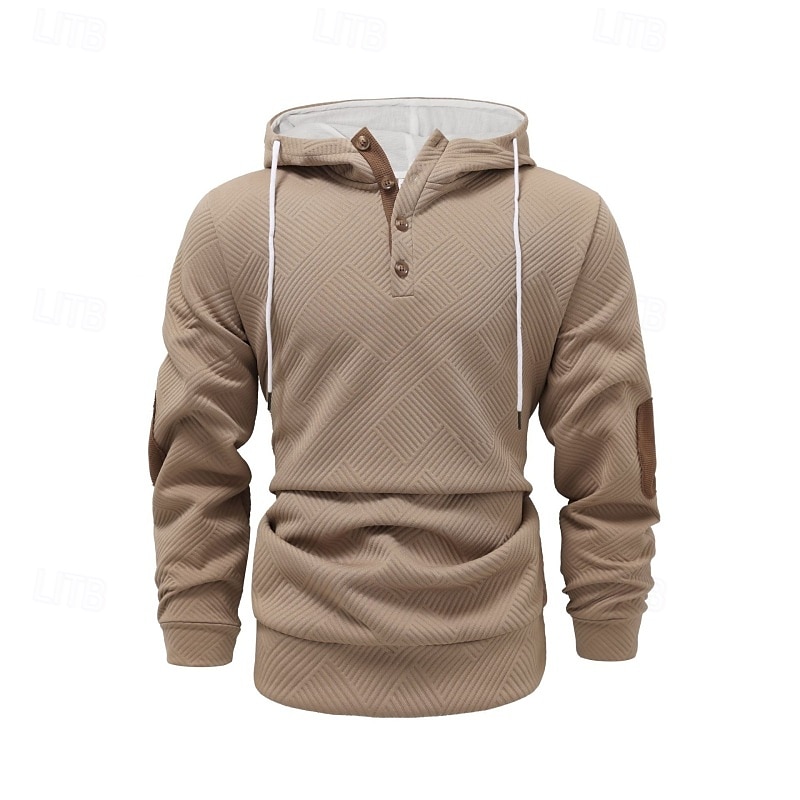 Hombre Sudadera Sudadera con capucha y cremallera de un cuarto Blanco Azul Marino Marrón Caqui Gris Con Capucha Plano Con Texturas Deporte Casual Diario Ropa de calle Fresco Design Primavera & Otoño 2025 - $27.99 –P3