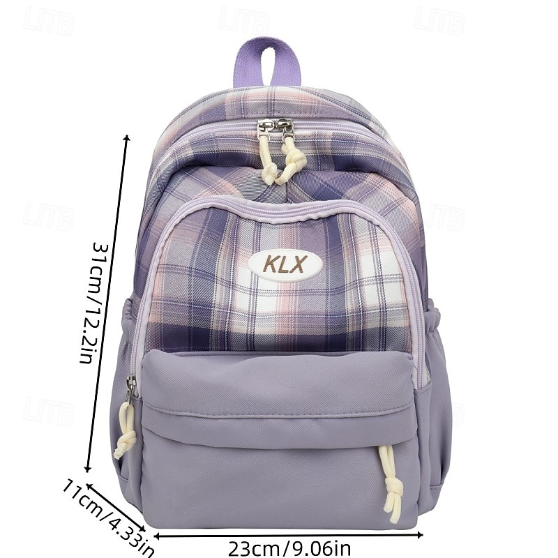 Plaid School Backpack for Girls – Cute Large Capacity Bookbag with Multi-Pockets for Back to School, Elementary & Middle School 2025 - $21.99 –P1