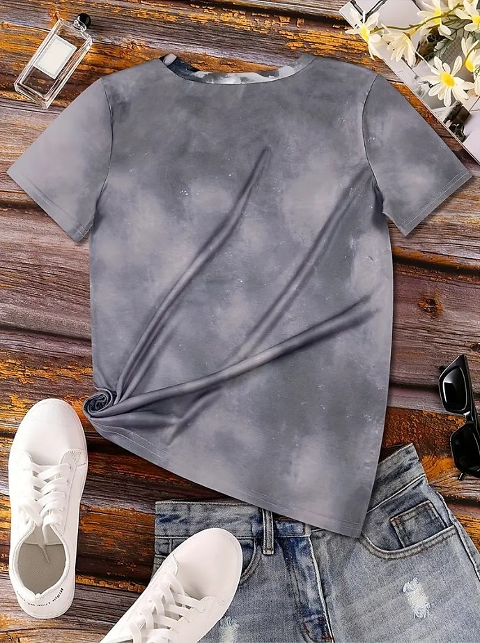 Halloween Femmes T-shirt Fleuri Graphique Crâne ancien Élégant Classique Manche Courte Col ras du cou Col rond Hauts Réguliers Quotidien Week-end Imprimé Noir Violet Gris Été Automne de 2025 ? $19.99 –P3