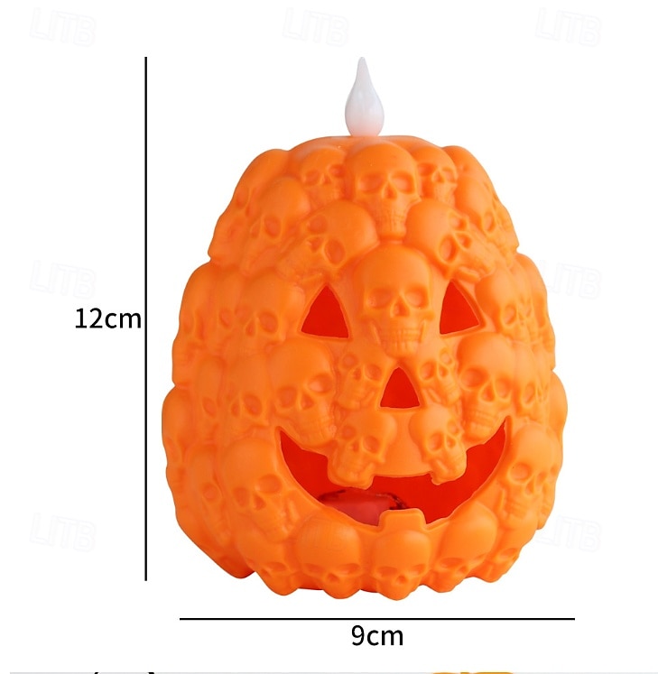 1 Pc Halloween Skeleton Pumpkin LED Electronic Candlelight Indoor and Outdoor Party Atmosphere Nightlight Colorful Dimming 2025 - $4.99 –P10