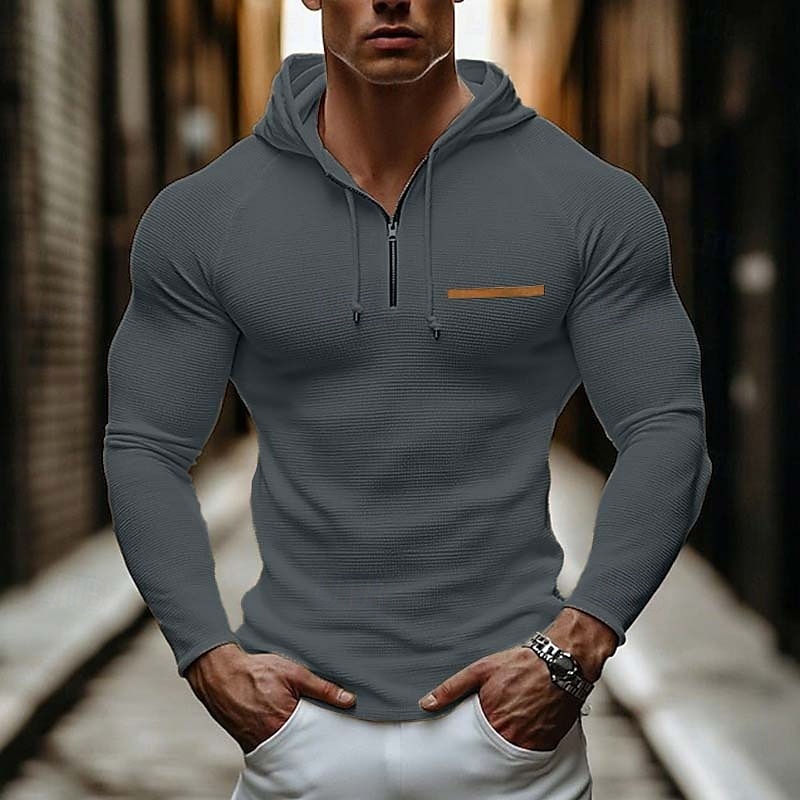 Homme Sweat à capuche Sweat-shirt zippé Abricot Noir Blanche Gris À capuche Uni Zip Up Poche Avant Sport & Loisir Occasionnel Quotidien Streetwear Frais Vêtements de sport Automne & Hiver Vêtement de 2025 ? $25.99 –P4