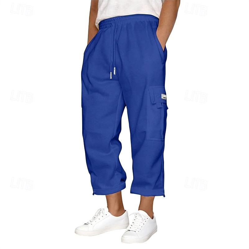 Hombre Pantalones deportivos Pantalones de Deporte Pantalones Pantalones deportivos tipo cargo Pantalones Cortos Bolsillo Cintura elástica Correa Plano Comodidad Deporte Diario Moda Casual Negro 2026 - $18.99 –P2