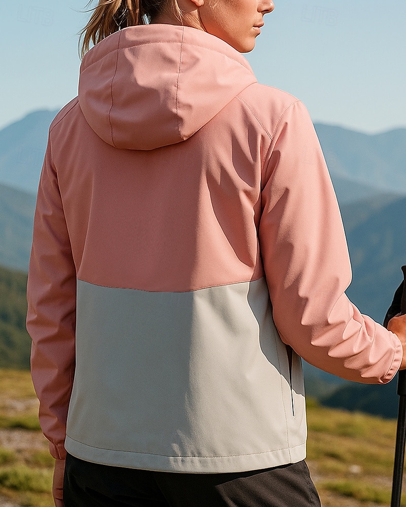 Dame Vindtett jakke Turjakke Hardshell jakke Utendørs Vanntett Vindtett Turantrekk Turklær Vår Høst Topper Camping / fotturer / grotting Løp Lapper Rosa Lilla Grønn 2025 - $23.19 –P2