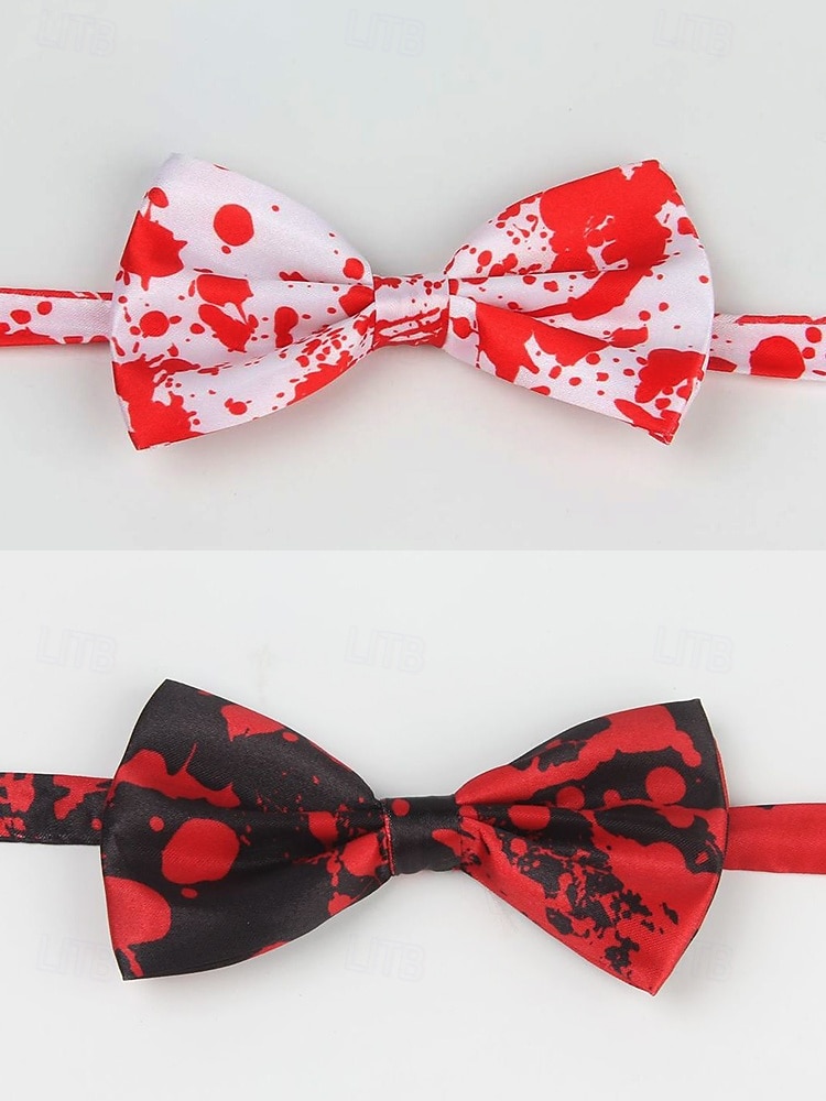 Blutspritzer-Fliege für Herren – verstellbare Horror-Kostüm-Krawatte für Party, Cosplay & Vampir-Look 2025 - $11.99 –P7