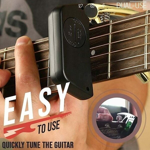 Accordatore per capotasto per chitarra a doppio uso con display LCD, in lega di zinco, 2 in 1, capotasto e accordatore per chitarra acustica elettrica, strumento di regolazione precisa del 2025 a $29.99 –P3