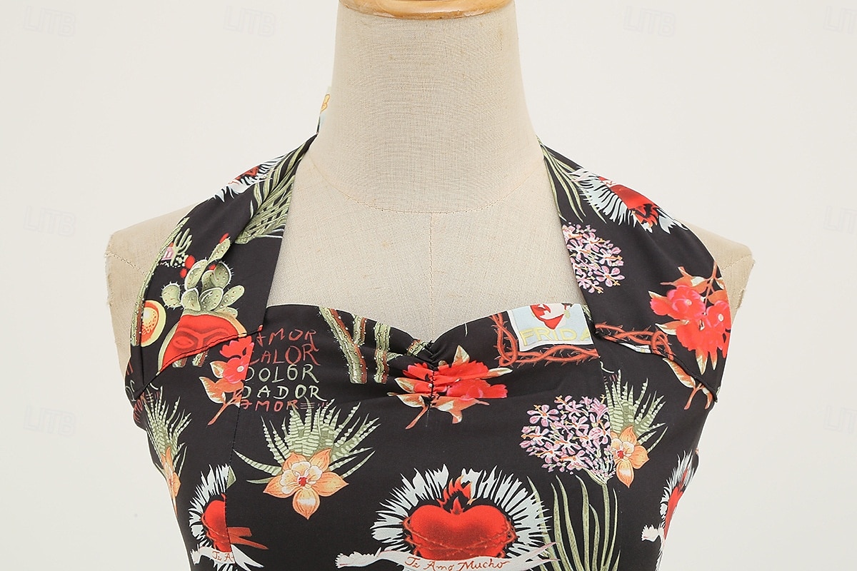 Retró 1950-es Rockabilly Swing ruha Flare ruha A-vonalú Kötőfék nyaka Női Farsang Zsúr Alkalmi / Napi Retro témájú buli Felnőttek Ruha Tavaszi nyár 2025 - $28.99 –P18