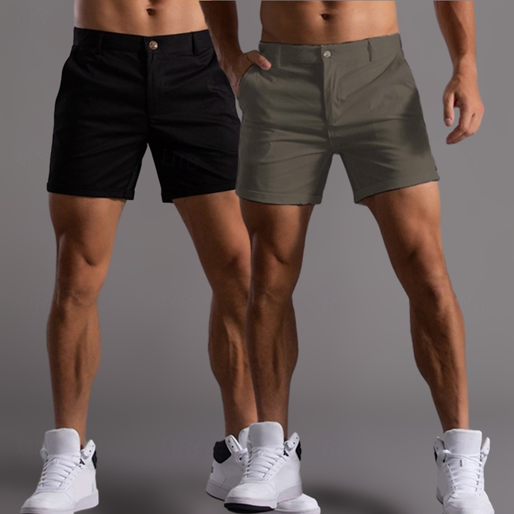 Férfi Rövidnadrágok Chino Shorts Bermuda nadrág Strand rövidnadrág Munkanadrág Zseb Sima Mokaszinok Rövid Szabadtéri Hétköznapi Napi Szabadság Stílusos Fekete + sötétkék Sötétszürke+fekete 2025 - $29.99 –P9