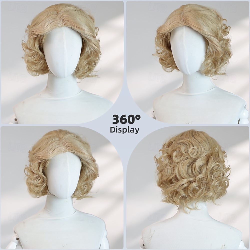 10‑Inch Short Gold Wavy Wig with Middle Part – No Bangs, Synthetic Halloween Hairpiece for Cosplay, Parties & Photo Shoots 2026 - $28.99 –P7