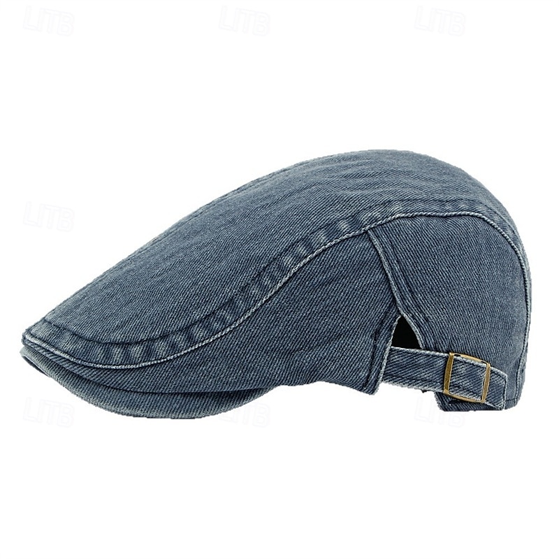 Męskie Kapelusz Ascot Kapelusz gazeciarza Czarny Wino 100% bawełna Moda Codzienny Ulica Codzienny Równina Regulowany Filtr przeciwsłoneczny Oddychający 2025 - $9.99 –P1