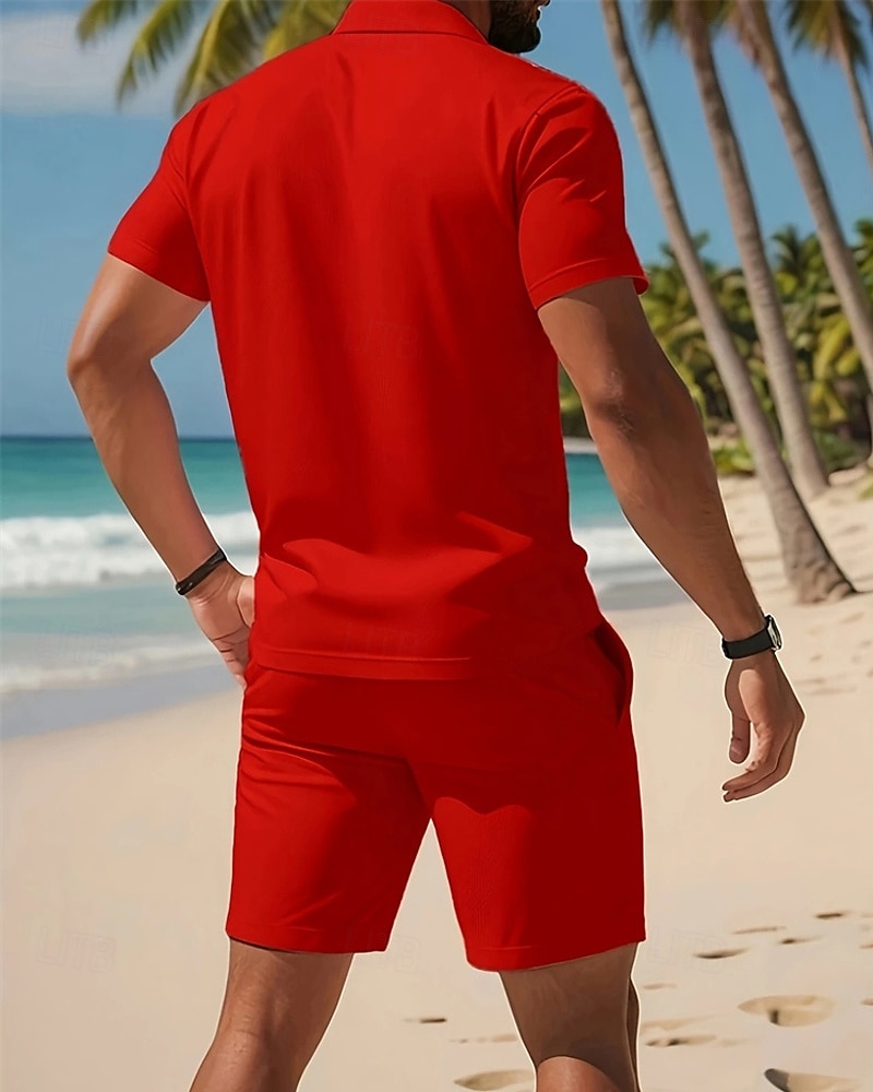 Ανδρικά Πουκάμισο γκολφ Μπλουζάκια Golf Polos Δουλειά Causal Πέτο Κοντομάνικο Βασικό Μοντέρνα Σκέτο 2 τεμάχια Κουμπιά Καλοκαίρι Άνοιξη Κανονικό Μαύρο Ρουμπίνι Πορτοκαλί Μπλε Απαλό Γκρίζο 2026 - $29.99 –P5