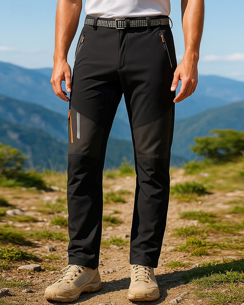 Herren Wanderhosen Regenhose zum Wandern Softshellhosen Außen Normale Passform Wasserdicht Winddicht Unterteile Schwarz Camping / Wandern Laufen S M L XL XXL 2025 - $35.99 –P1