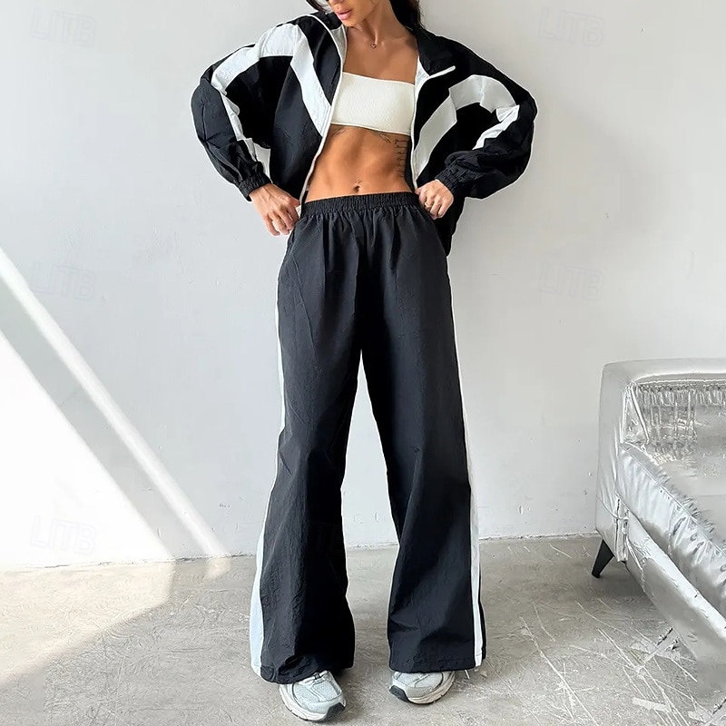 نسائي بدلة رياضية بنطلونات بنطلون رياضي رباط جيب ألوان متناوبة أطقم ملابس رياضية الربيع أسود أحمر الصالة الرياضية تدريب ركض خصر عالي ضد الهواء خفة الوزن رطوبة فتل كم طويل رياضة ألبسة رياضية مرن نسبياً 2026 - $47.99 –P10