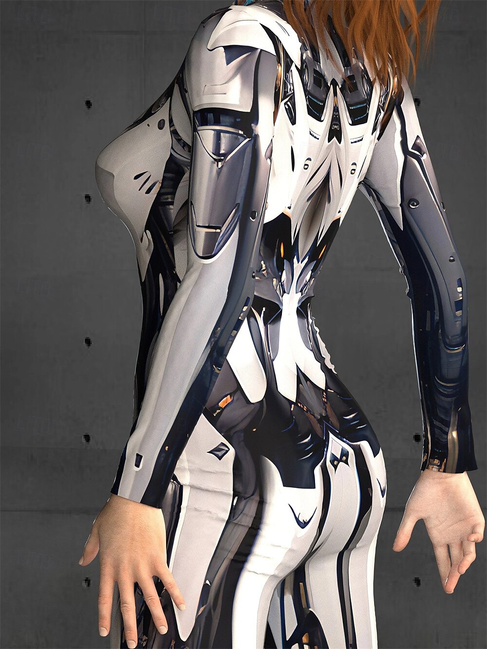 Crâne squelette cyborg robot body Halloween groupe couples costumes corps entier combinaison effrayant costume hommes femmes garçons enfants adultes performance fête club Halloween carnaval jour des de 2025 ? $25.99 –P5