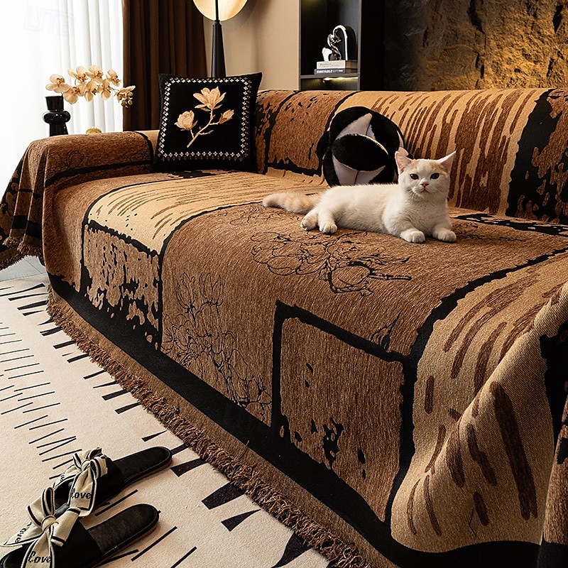Vintage Chenille Anti-Scratch Sofa Protector Throw Couch Cover Pet Friendly 2025 - $47.99 –P5