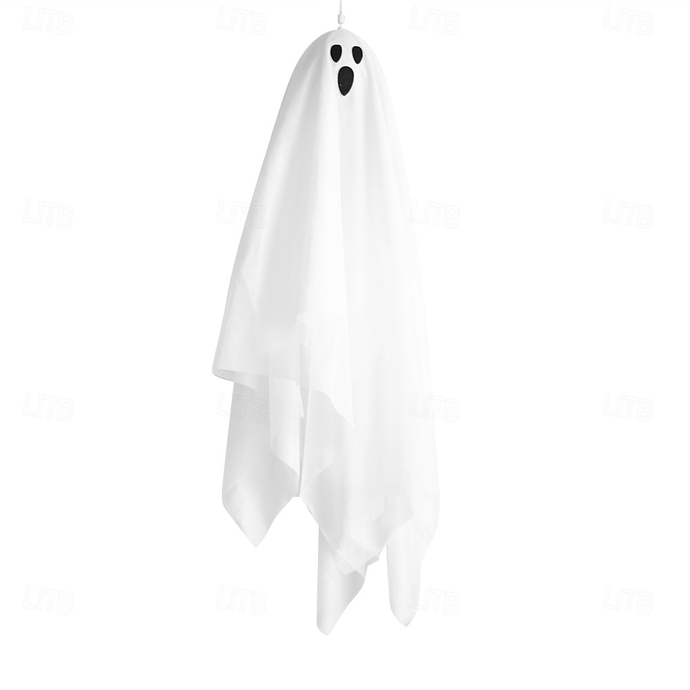 2025年 ハロウィンホラー中庭装飾タッチ発光サウンド電気ゴーストペンダントホワイト小型吊り下げゴースト装飾小道具1個  コレクション – $14.49 –P7