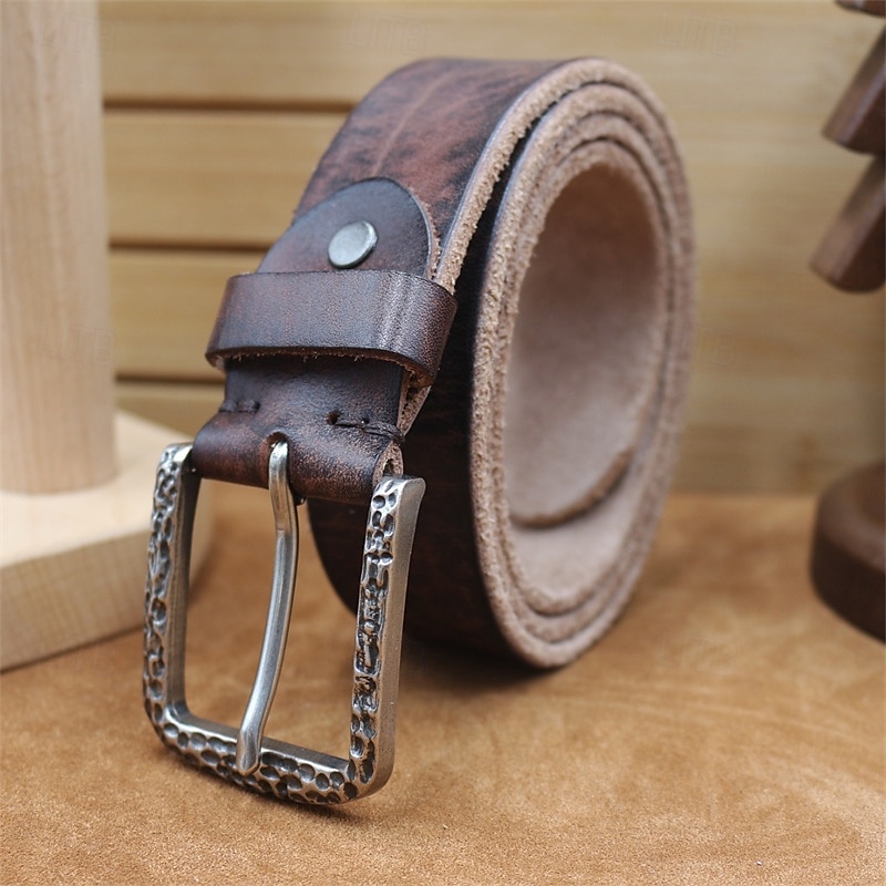 Men's Belt Waist Belt Black Kakhi Dermis Alloy Durable Adjustable Plain Outdoor Daily 2025 - $24.99 –P11