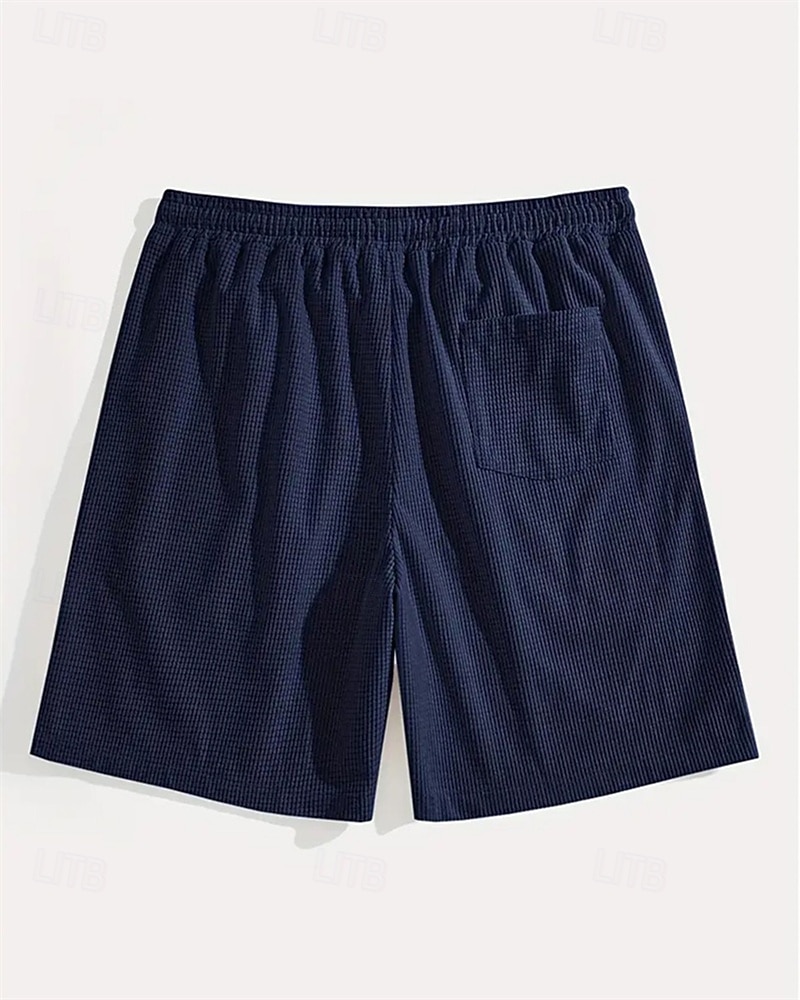 Męskie Szorty waflowe Szorty Letnie szorty Szorty na co dzień Kieszeń Elastyczny pas Ściągana na sznurek Równina Komfort Oddychający Do kolan Na zewnątrz Urlop Sportowy Codzienny Czarny Biały Średnio 2026 - $17.99 –P20