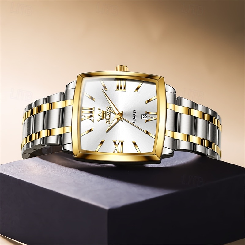 A new OLEVS square men's business watch with luminous calendar waterproof casual quartz watch fashionable and trendy men's sports wristwatch 2026 - $35.99 –P5