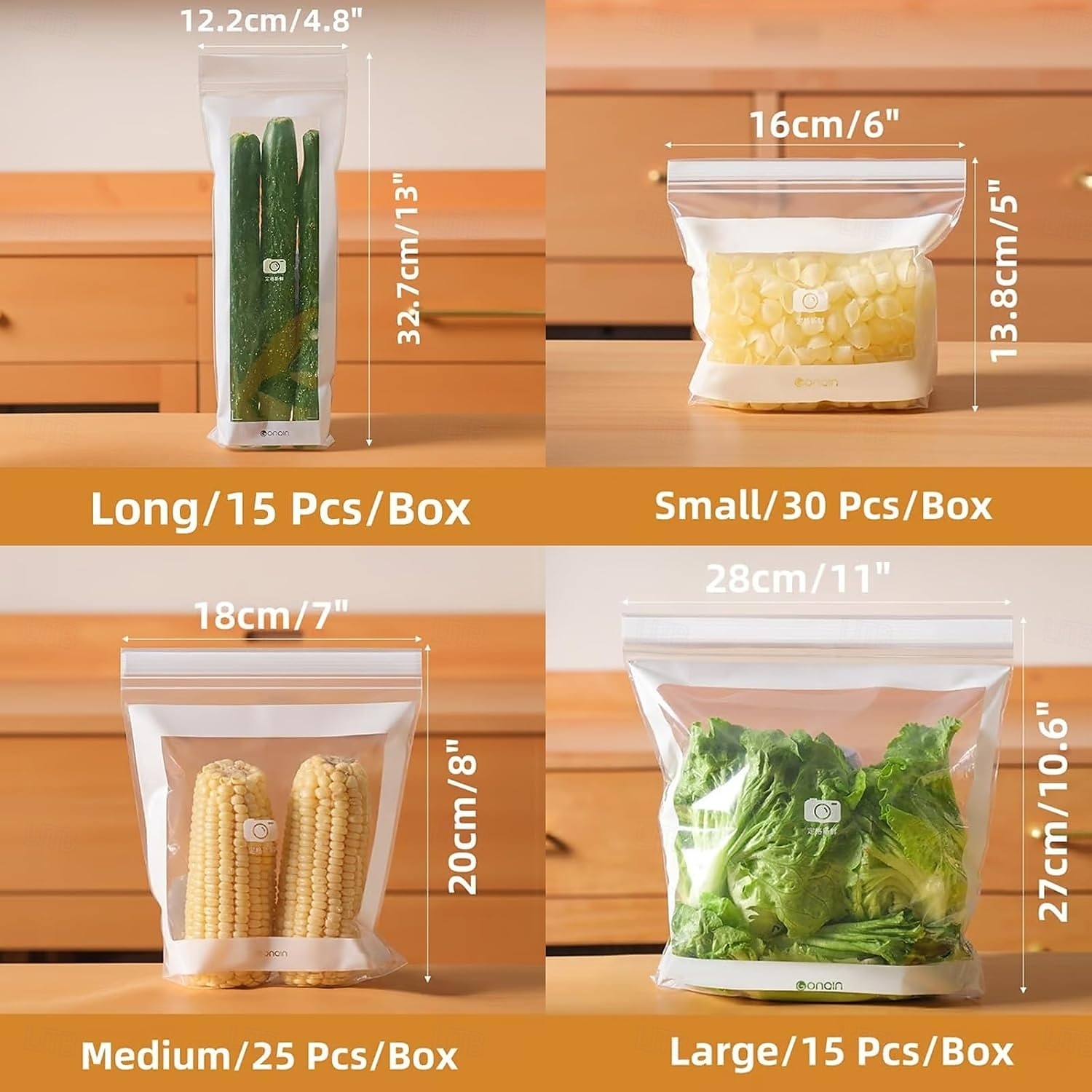 Pungi de depozitare reutilizabile din folie de aluminiu pentru păstrarea prospețimii, de calitate alimentară, pentru fructe, legume, frigider, bucătărie &depozitare în supermarketuri 2025 - $15.25 –P17