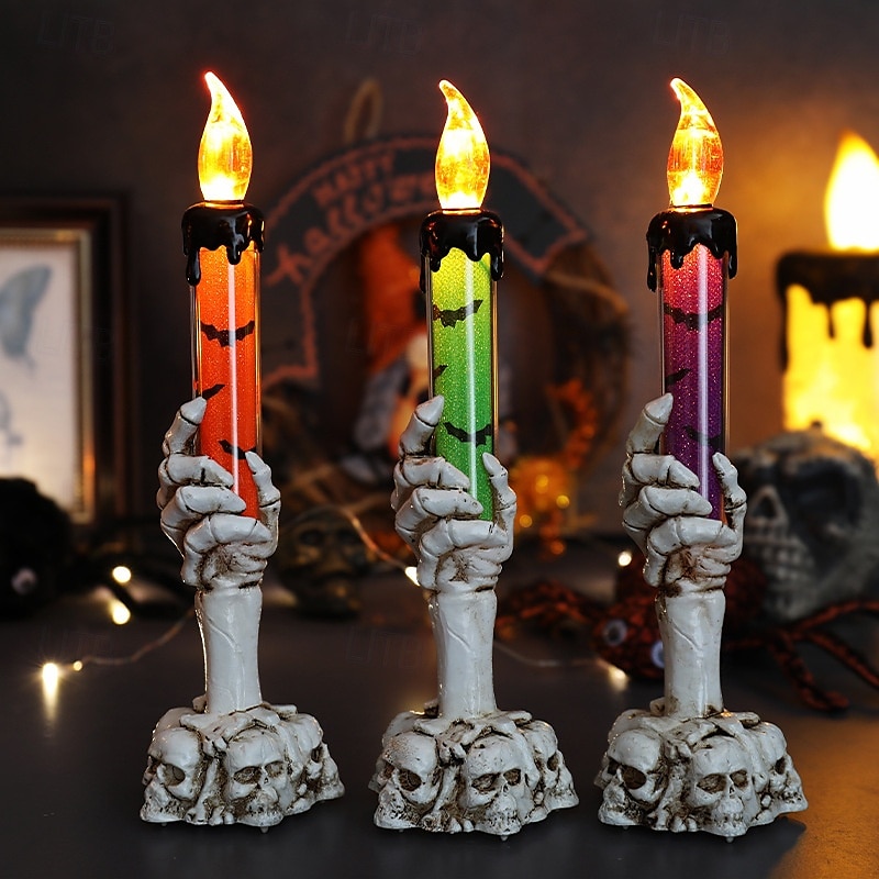 1 Pc 21.5cm Halloween Ghost Hand LED Electronic Candle Decorative Light Indoor Restaurant Party Decoration Light Decoration Light 2025 - $7.99 –P12