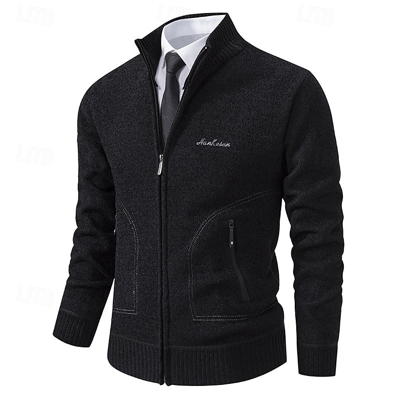Per uomo Felpa Maglione elegante Cardigan Maglione con Zip Maglione a maglia A Coste Maglia Top Regolari Lavorato a maglia A coste Semplice Colletto Mao Moda Scialli Casuale Abbigliamento quotidiano del 2025 a $27.99 –P3
