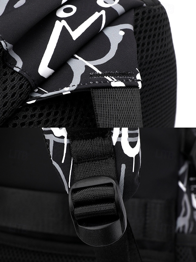 Sac à dos d'école imperméable à imprimé graffiti pour adolescents – sac à dos noir de grande capacité avec compartiment rembourré pour ordinateur portable, sac de voyage élégant pour garçons et filles de 2025 ? $29.99 –P10