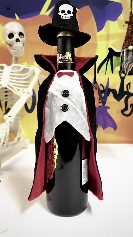 halloweeni borosüveg ruhatakaró pezsgőszsák étkezőasztal halloweeni közös lúd konyhapult borosüveg dekoráció 2025 - $10.99 –P1