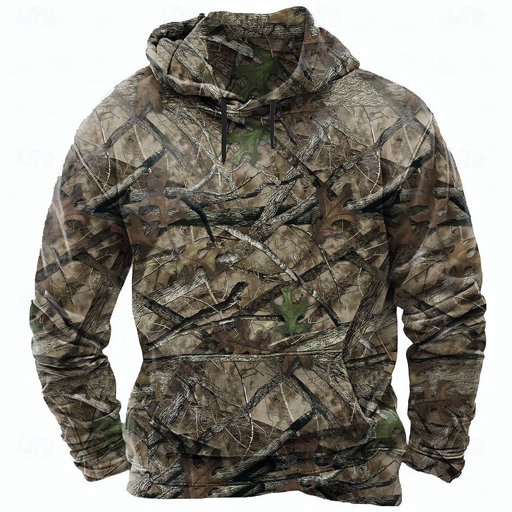 Per uomo Mimetico Felpe con cappuccio Felpa Etnico Casual Manica Lunga Girocollo Ferie Caccia Rosso Verde Coulisse Autunno Inverno progettista del 2025 a $26.99 –P1