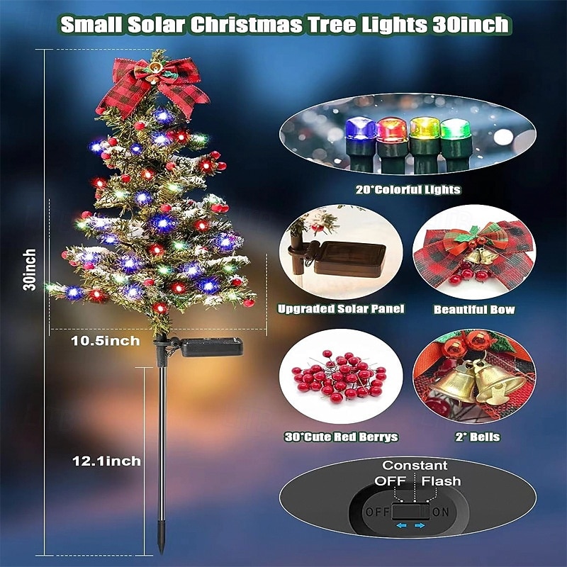 Solar Christmas Tree 1 Pack, Lights Decorations, Outdoor Waterproof Christmas Decorations Tree Lights for Garden/Patio/Lawn/Yard, Ornament 2026 - $20.09 –P1