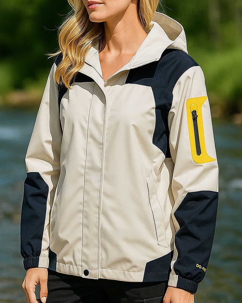 Dame Softshell jakke Turjakke Hardshell jakke Utendørs Vanntett Vindtett Lettvekt Turantrekk Turklær Vår Høst Topper Camping / fotturer / grotting Løp Lapper Mørkegrå Hvit Rosa 2026 - $35.99 –P1