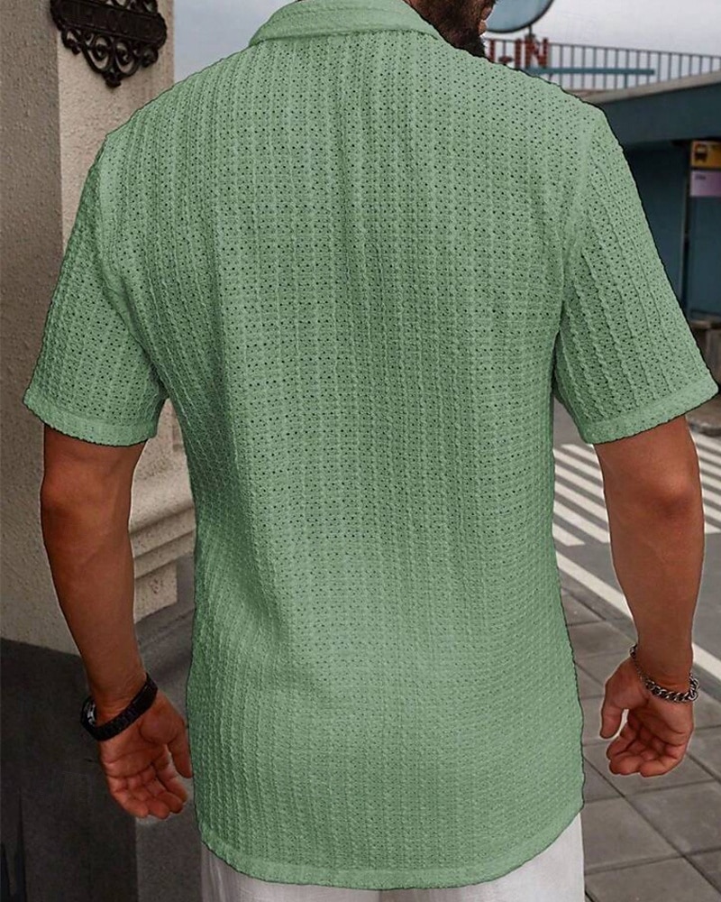 Per uomo Camicia Camicia Estiva Camicia casual Camicia da Spiaggia Camicia con Bottoni Marrone Scuro Nero Bianco Verde chiaro Blu Manica Corta Semplice Bavero Vacanza Camicia hawaiana Abbigliamento del 2025 a $23.99 –P2