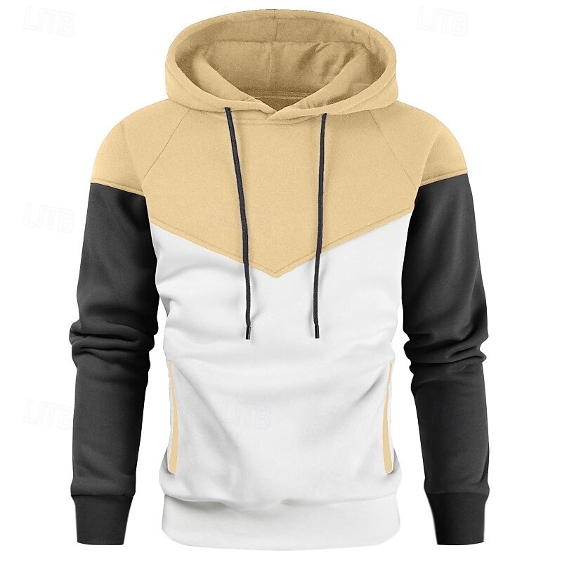 Per uomo Felpa con cappuccio Felpa con cappuccio in pile Bianco Giallo Verde militare Rosso Cachi Con Cappuccio Blocco di colori Patchwork Blocco di colore Sport & Outdoor Casuale Quotidiano del 2025 a $23.99 –P3