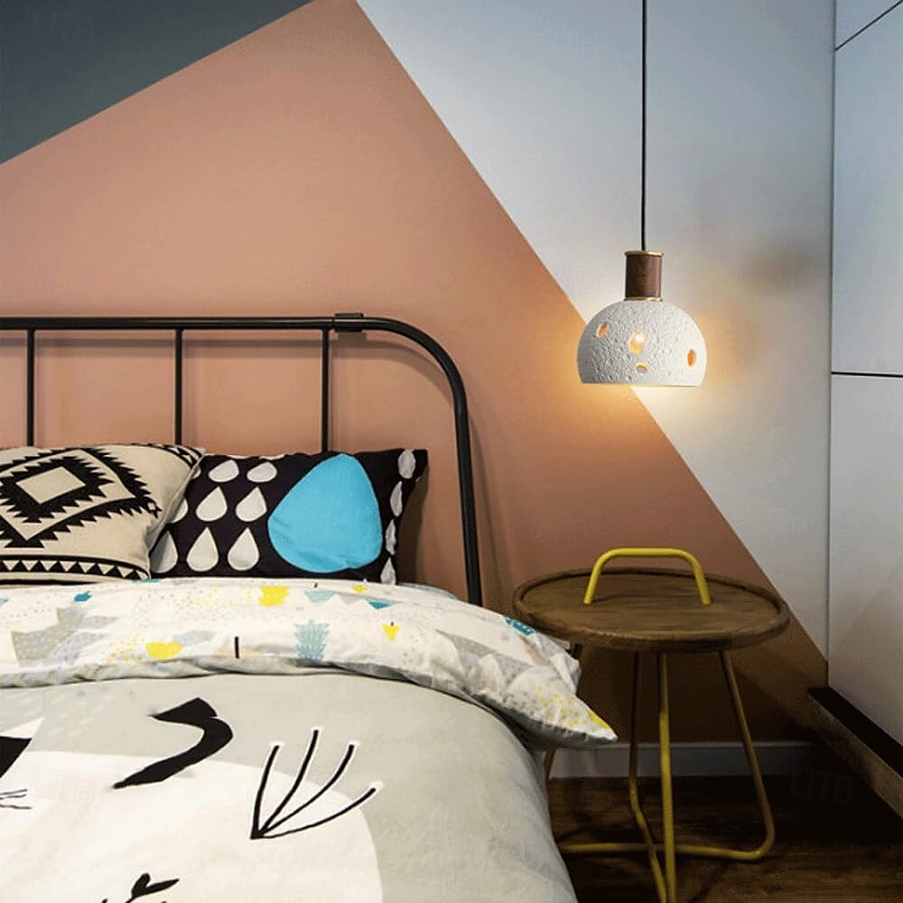 Luminária pendente de madeira para decoração de interiores, lustre de resina vazada, luminárias com altura ajustável, luzes suspensas para quarto, sala de estar, sala de jantar de 2025 por $151.99 –P6
