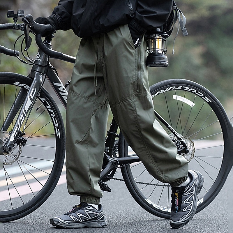 Herren Cargohosen Wanderhosen Jogginghose Regenhose zum Wandern Winter Außen Normale Passform Wasserdicht Winddicht Unterteile Kordelzug Tasche Elastischer Bund Dunkelgrau Schwarz Camping / Wandern 2025 - $51.99 –P3