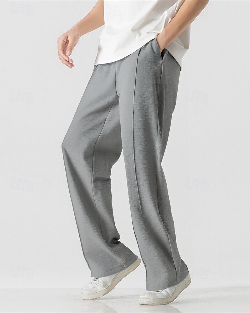 Per uomo Pantaloni in cotone e lino Pantaloni Pantaloni della tuta a gamba dritta Tasca Elastico in vita Coulisse Semplice Comodità Sport all'Aperto Quotidiano Moda Casual Nero Bianco Micro-elastico del 2025 a $18.99 –P6