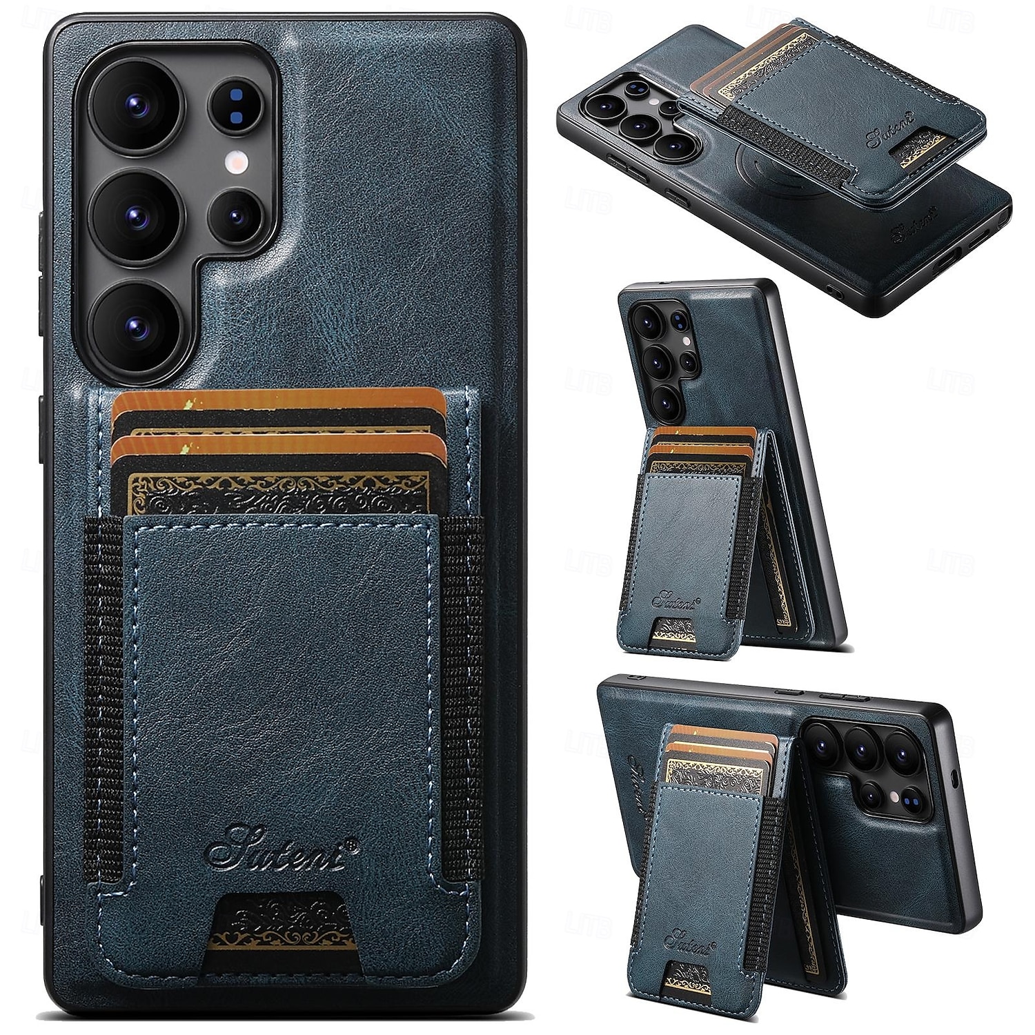 teléfono Funda Para Samsung galaxia S25 Más S25 Ultra S24 Ultra S24 Plus S24 S23 S23 Ultra S23 Plus Funda Trasera Magnética Soporte de carga inalámbrica Caballete Retro TPU Cuero de PU 2025 - $28.99 –P7