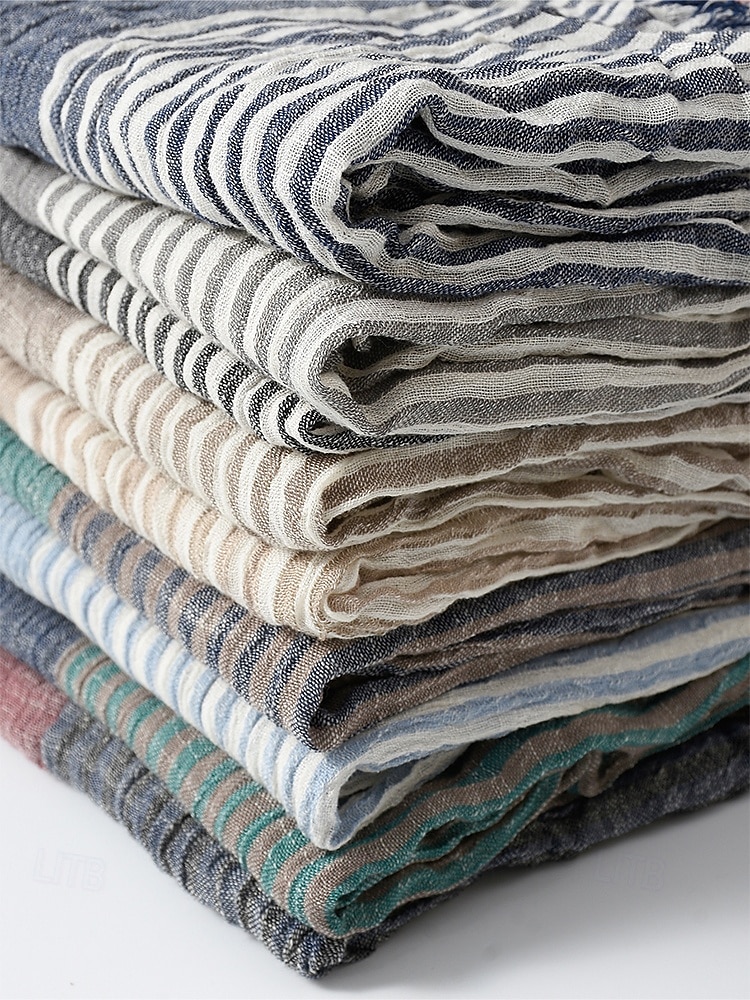 Men's Striped Cotton Scarf – Lightweight Soft Fringed Wrap for Fall & Winter, Casual Vintage Style Shawl for Travel, Daily Wear & Outdoor Activities 2025 - $14.99 –P5