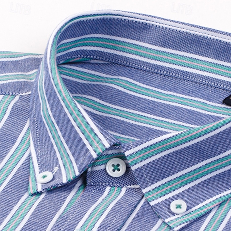 Per uomo Camicia Camicia elegante Camicia button-down Camicia Oxford Camicia a righe A righe Abbigliamento quotidiano Abbigliamento Aziendale Rosa chiaro Giallo Blu marino scuro Blu Manica Lunga del 2025 a $29.99 –P9
