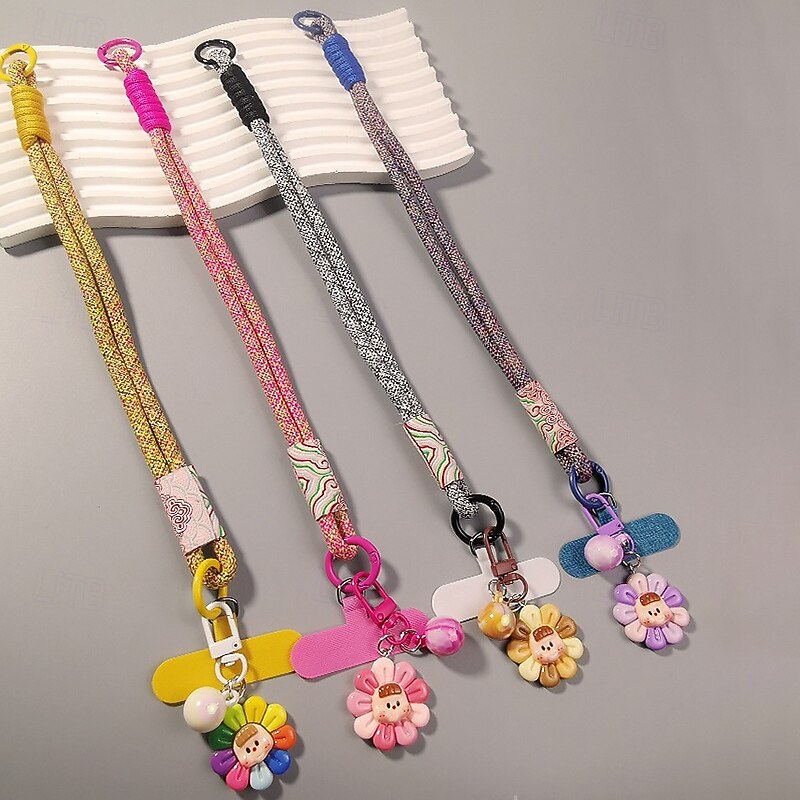 Corde courte imprimée pour téléphone portable, pendentif fleur, corde tissée courte à double usage, corde de suspension robuste pour voyage en plein air pour hommes et femmes de 2025 ? $6.99 –P10