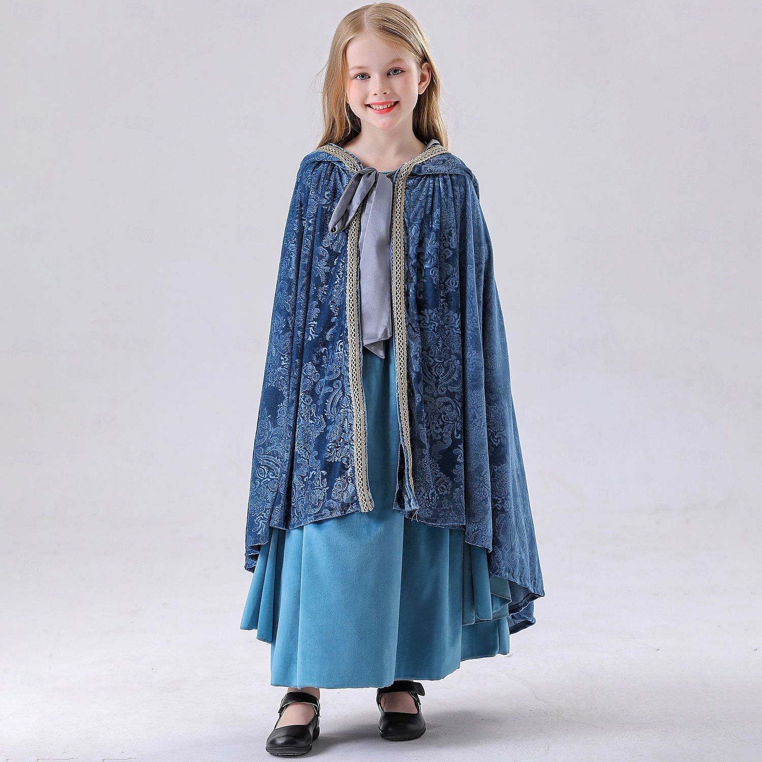 Retro Vintage Mittelalterlich Renaissance Kleid Umhang Tunikakleid Wikinger Keltischer Ritter Elfen A-Linie Mädchen Keltisch Vikinger Fantasie Halloween Karneval Leistung Party LARP Kinder Kleid 2025 - $53.99 –P3