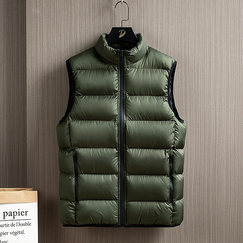 Herren Wanderweste Pufferweste Ärmellos Weste Außen Thermowarm Winter Tasche Polyester Schwarz Blau Grün Jagd Angeln Klettern 2025 - $19.99 –P3
